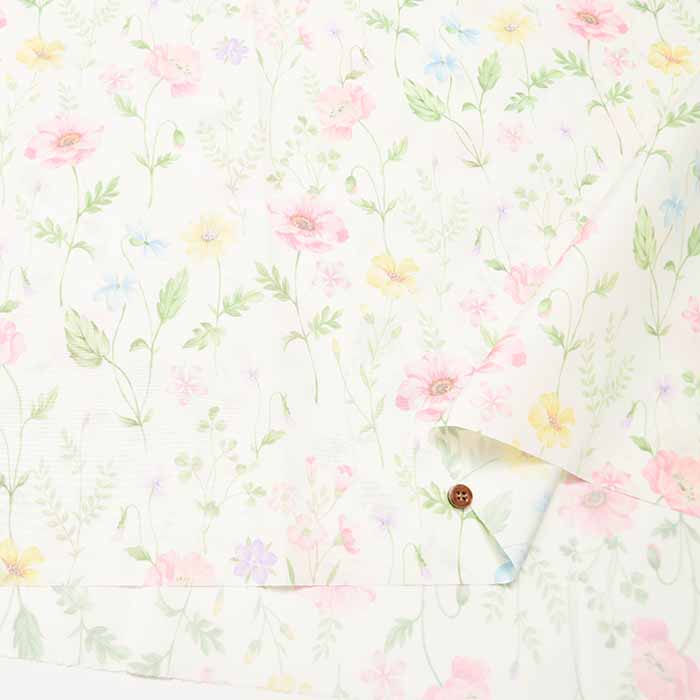 Water-repellent polyester printed fabric Flower - nomura tailor