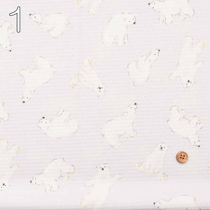 Polyester Watercool Cloth Printed Fabric White Bear - nomura tailor