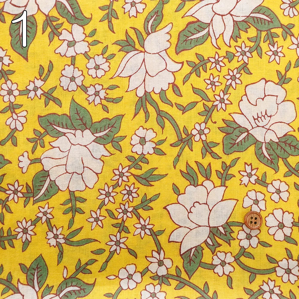 Made in India Cotton Sheeting printed Fabric - Ethnic Flower - nomura tailor