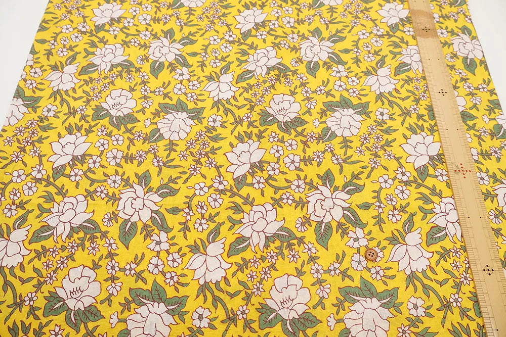 Made in India Cotton Sheeting printed Fabric - Ethnic Flower - nomura tailor