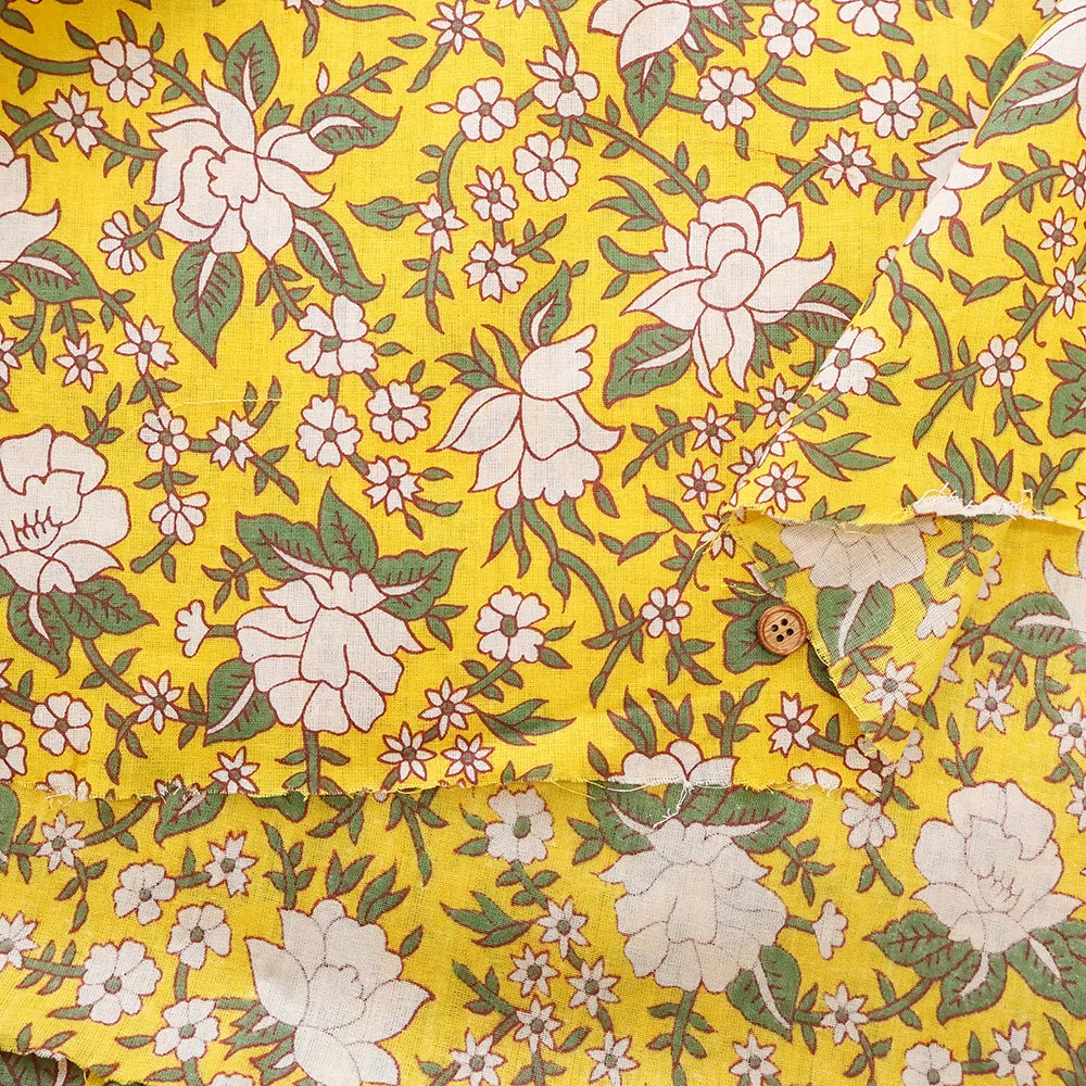 Made in India Cotton Sheeting printed Fabric - Ethnic Flower - nomura tailor