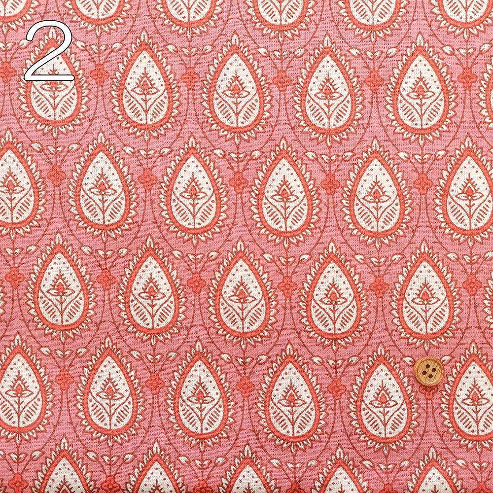 Made in India Cotton Sheeting printed Fabric - Ethnic Flower Drop - nomura tailor