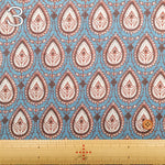 Made in India Cotton Sheeting printed Fabric - Ethnic Flower Drop - nomura tailor