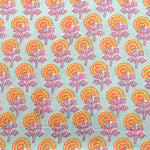 Made in India Cotton Sheeting printed Fabric - Ethnic Flower Pattern - nomura tailor