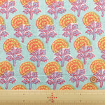Made in India Cotton Sheeting printed Fabric - Ethnic Flower Pattern - nomura tailor