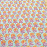 Made in India Cotton Sheeting printed Fabric - Ethnic Flower Pattern - nomura tailor