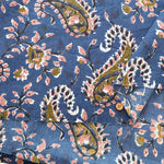 Made in India Cotton Sheeting printed Fabric - Ethnic Flower Paisley - nomura tailor