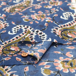 Made in India Cotton Sheeting printed Fabric - Ethnic Flower Paisley - nomura tailor
