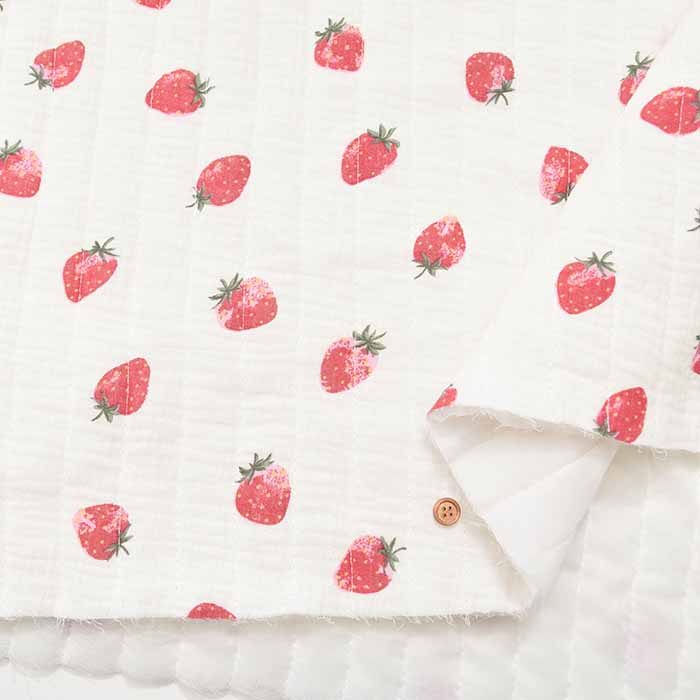 Made in China Cotton Double Gauze Printed Quilt Fabric Strawberry - nomura tailor