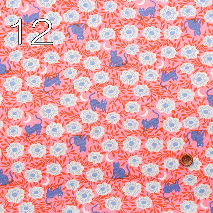 USA Cotton Ruby star Society moda　BACK YARD Cat & Flower - nomura tailor