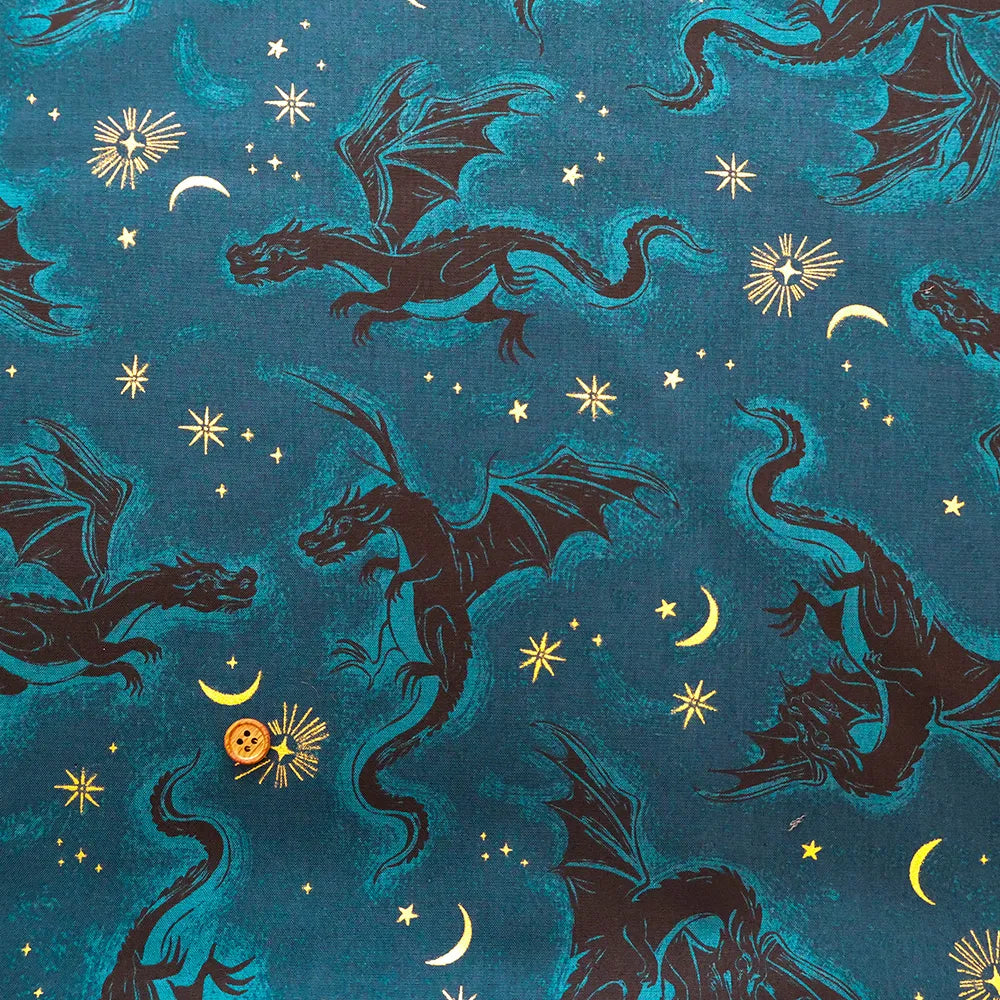 USA Cotton Printed Fabric - moda Fireglow Doragon - nomura tailor