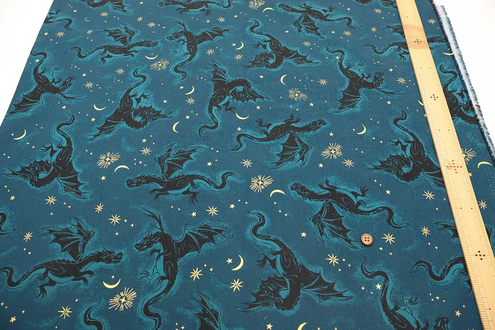USA Cotton Printed Fabric - moda Fireglow Doragon - nomura tailor