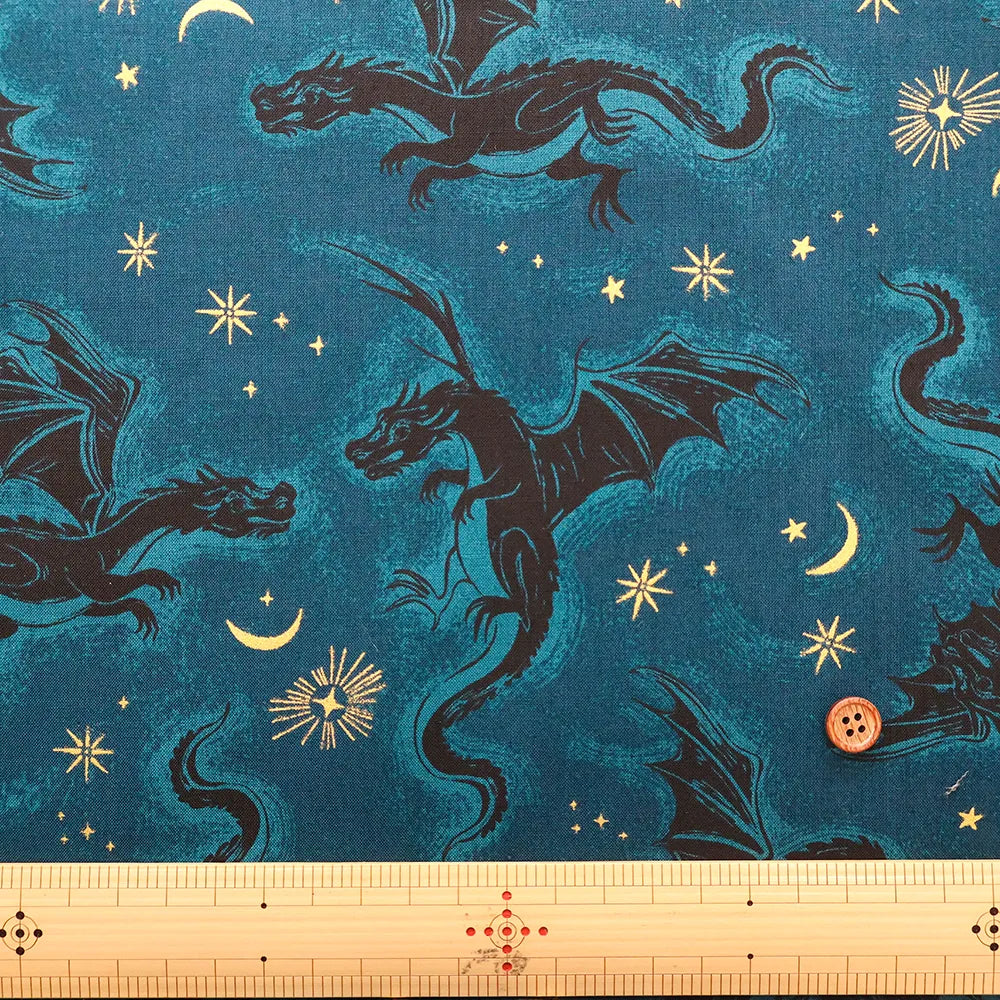 USA Cotton Printed Fabric - moda Fireglow Doragon - nomura tailor