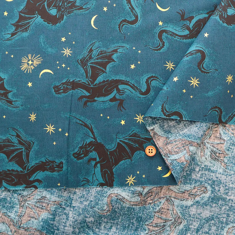 USA Cotton Printed Fabric - moda Fireglow Doragon - nomura tailor