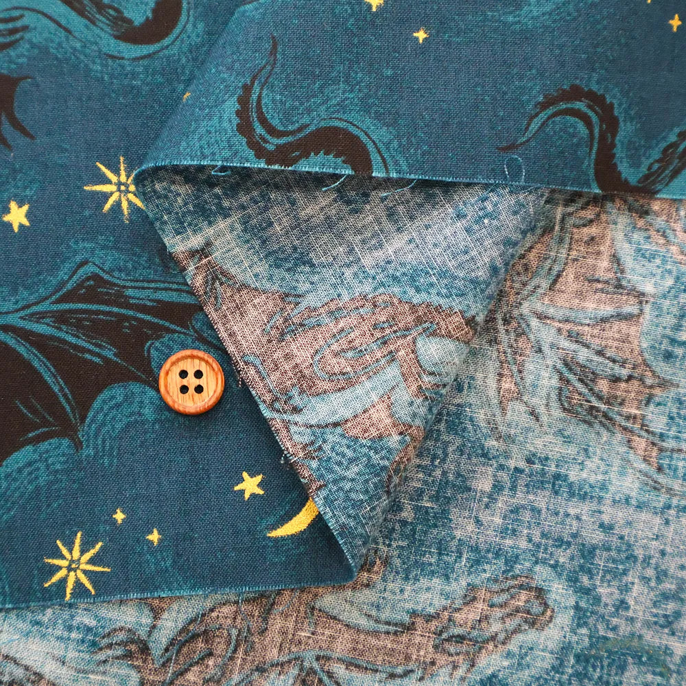 USA Cotton Printed Fabric - moda Fireglow Doragon - nomura tailor