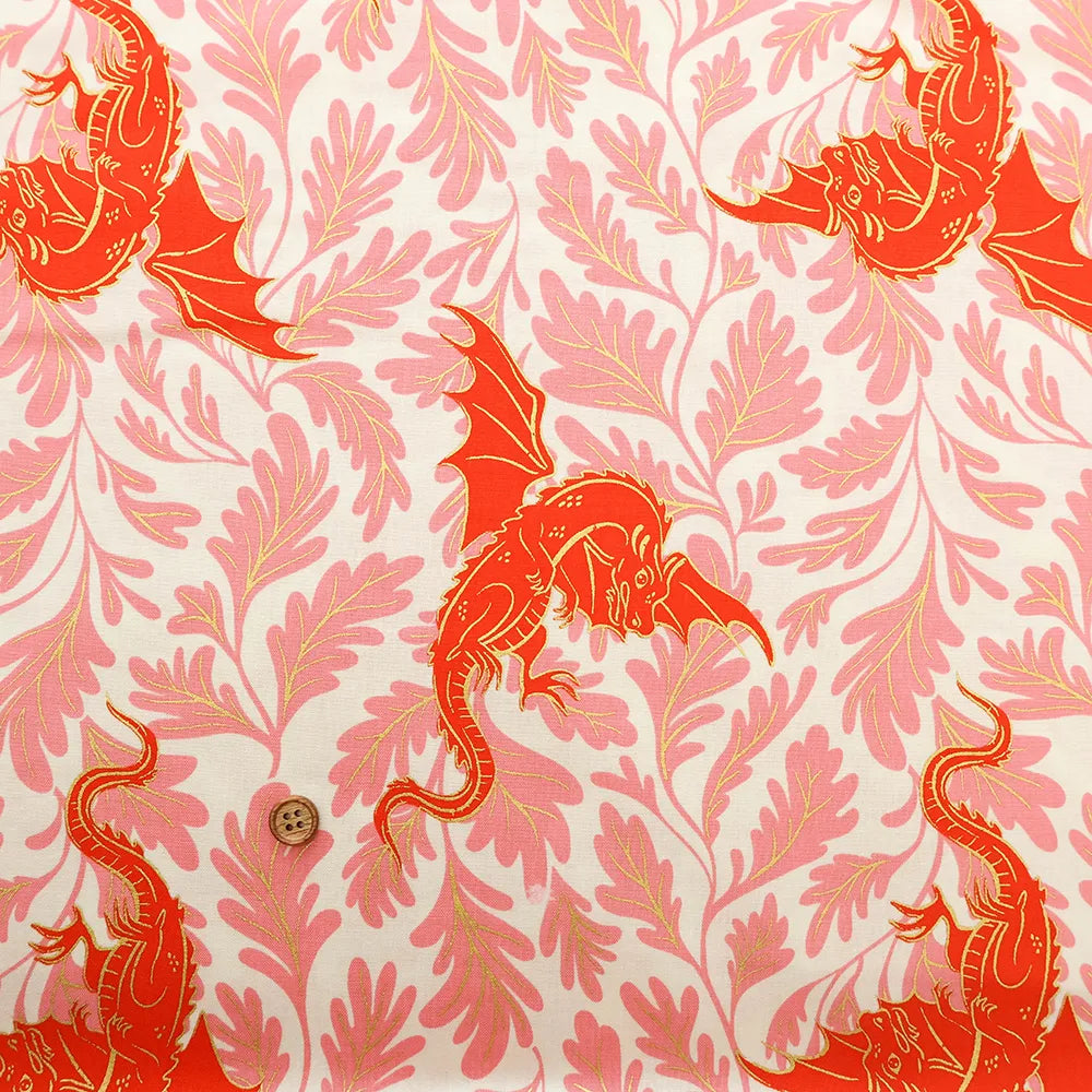 USA Cotton Printed Fabric - moda Fireglow Doragon - nomura tailor
