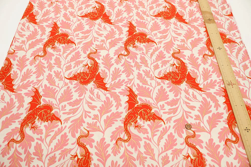 USA Cotton Printed Fabric - moda Fireglow Doragon - nomura tailor