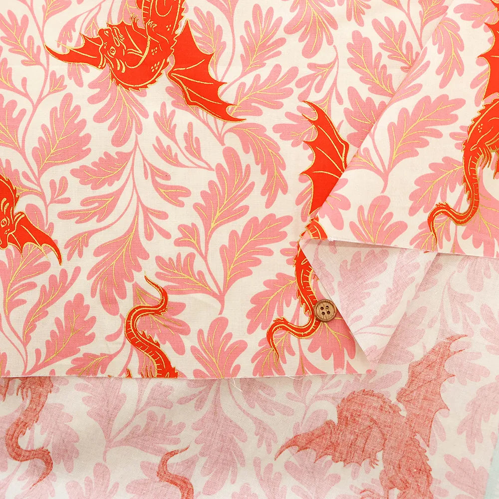 USA Cotton Printed Fabric - moda Fireglow Doragon - nomura tailor