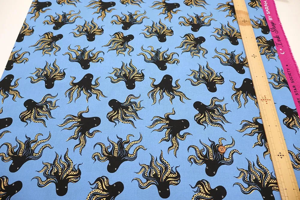 USA Cotton Printed Fabric - Ruby Star Society INK SHOP Octopus - nomura tailor