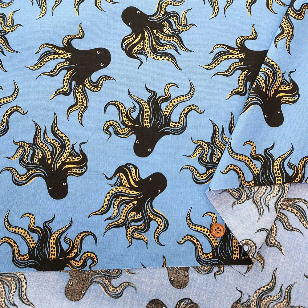 USA Cotton Printed Fabric - Ruby Star Society INK SHOP Octopus - nomura tailor