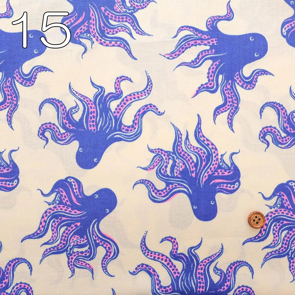 USA Cotton Printed Fabric - Ruby Star Society INK SHOP Octopus - nomura tailor