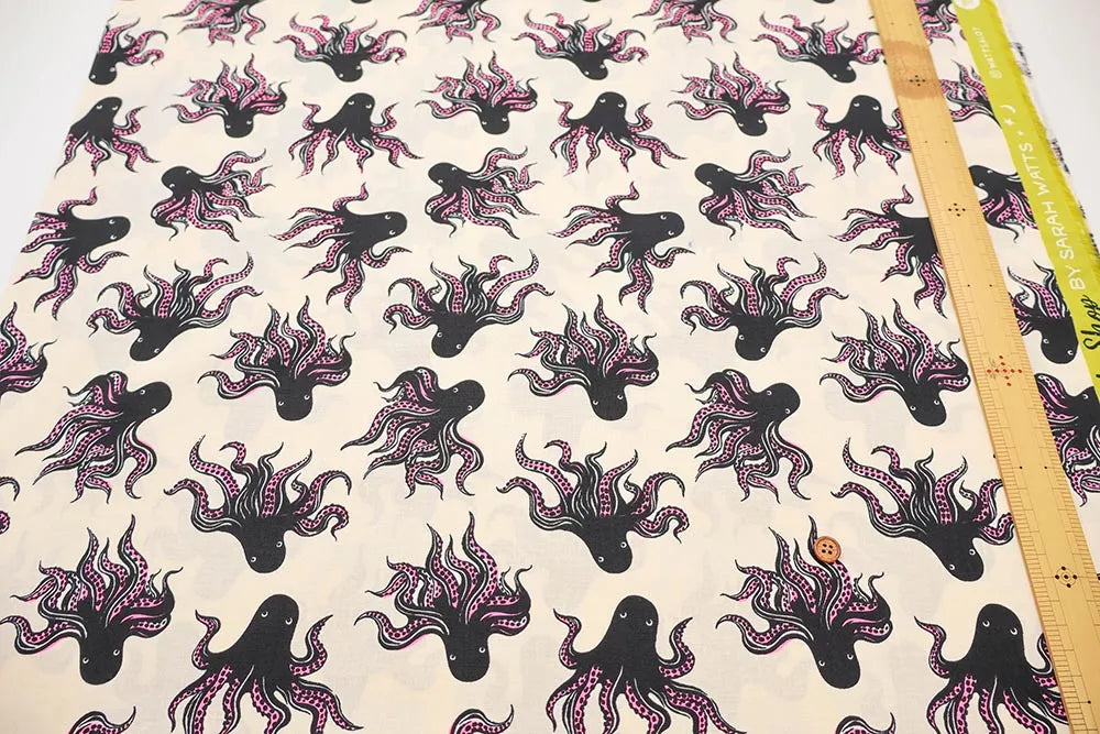USA Cotton Printed Fabric - Ruby Star Society INK SHOP Octopus - nomura tailor