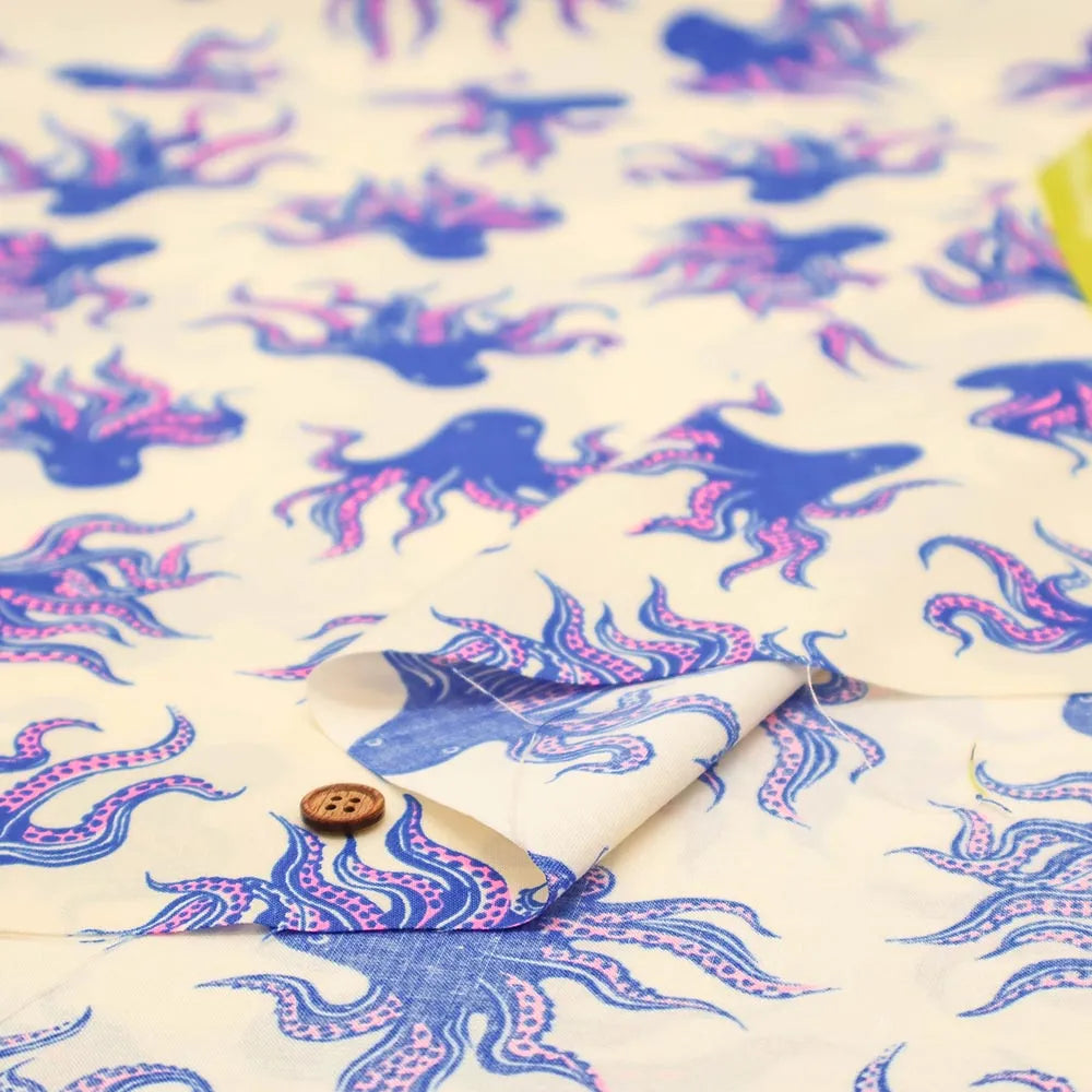 USA Cotton Printed Fabric - Ruby Star Society INK SHOP Octopus - nomura tailor