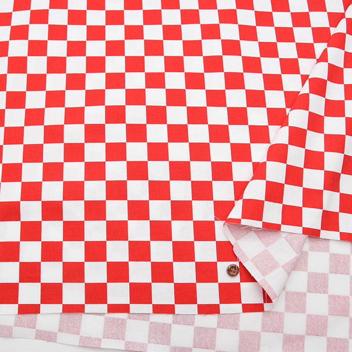 Cotton Ox Printed Fabric Checkered Flag - nomura tailor