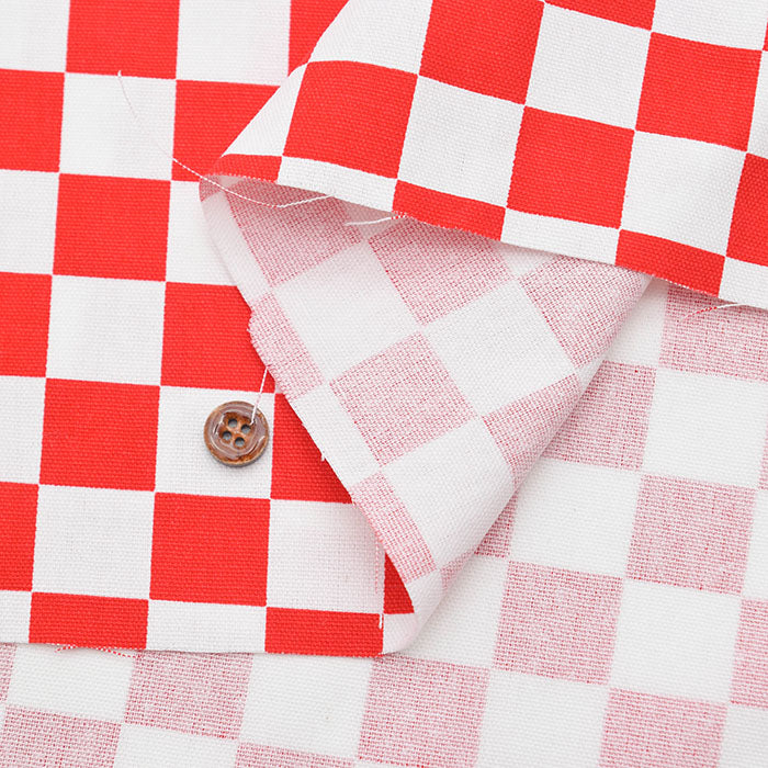 Cotton Ox Printed Fabric Checkered Flag - nomura tailor