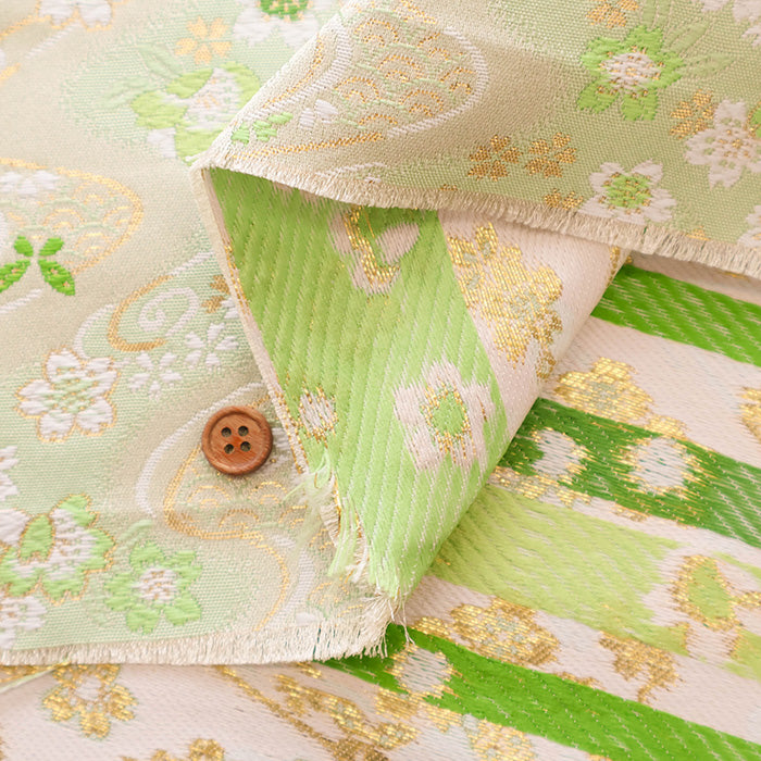 Gold Brocade (Kinran) - Flowing Water and Butterflies - nomura tailor