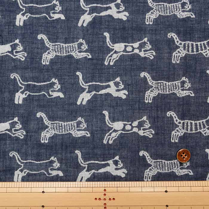 Washed Cotton Double Gauze Jacquard Fabric Cat - nomura tailor