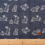 Washed Cotton Double Gauze Jacquard Fabric Rabbit - nomura tailor