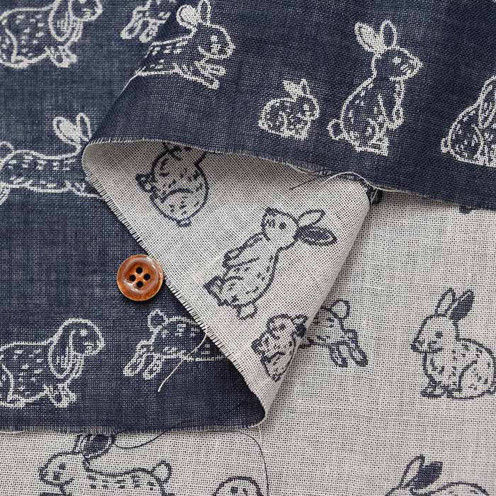 Washed Cotton Double Gauze Jacquard Fabric Rabbit - nomura tailor