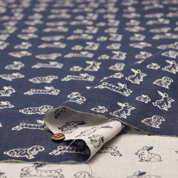 Washed Cotton Double Gauze Jacquard Fabric Rabbit - nomura tailor