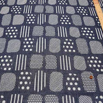 Washed Cotton Double Gauze Jacquard Fabric Geometric Pattern - nomura tailor