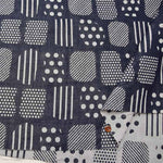 Washed Cotton Double Gauze Jacquard Fabric Geometric Pattern - nomura tailor