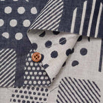 Washed Cotton Double Gauze Jacquard Fabric Geometric Pattern - nomura tailor