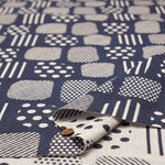 Washed Cotton Double Gauze Jacquard Fabric Geometric Pattern - nomura tailor