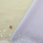 Cotton Café Curtain Embroidered Fabric - Leaf Flower 約45cm丈 - nomura tailor