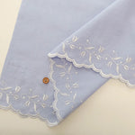 Cotton Café Curtain Embroidered Fabric - Leaf Flower 約45cm丈 - nomura tailor