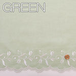 Cotton Café Curtain Embroidered Fabric - Leaf Flower 約70cm丈 - nomura tailor
