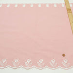 Cotton Café Curtain Embroidered Fabric - Flowers 約45cm丈 - nomura tailor