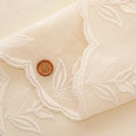 Cotton Café Curtain Embroidered Fabric - Flowers 約45cm丈 - nomura tailor