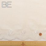 Cotton Café Curtain Embroidered Fabric - Flowers 約70cm丈 - nomura tailor
