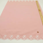 Cotton Café Curtain Embroidered Fabric - Flowers 約70cm丈 - nomura tailor