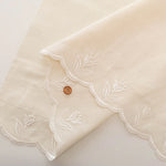 Cotton Café Curtain Embroidered Fabric - Flowers 約70cm丈 - nomura tailor