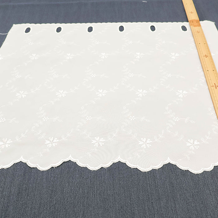 Polyester Café Curtain Fabric - Clover - Approx. 45cm Length - nomura tailor