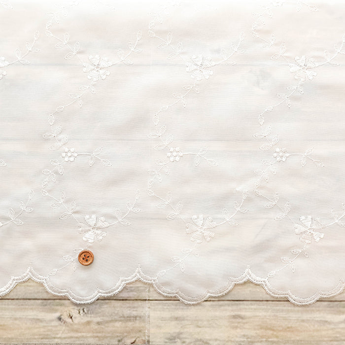 Polyester Café Curtain Fabric - Clover - Approx. 70cm Length - nomura tailor