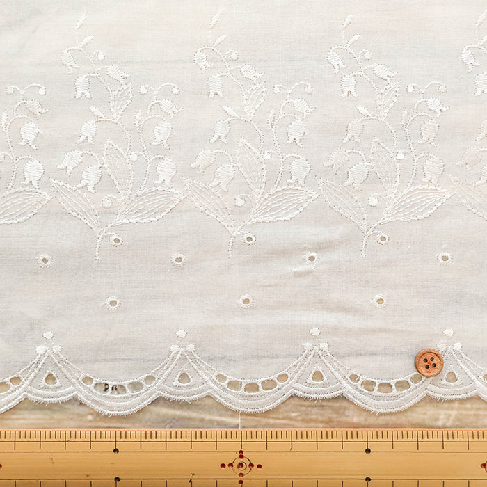 Polyester Café Curtain Fabric - Lily of the Valley - Approx.40cm length - nomura tailor