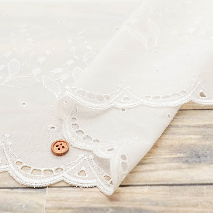 Polyester Café Curtain Fabric - Lily of the Valley - Approx.40cm length - nomura tailor